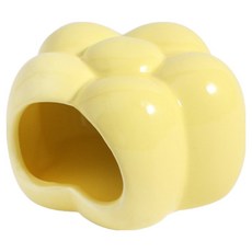 랜보어 햄스터 플라워 세라믹 은신처 FREE, 옐로우, 1개