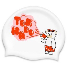 토네이도 실리콘 수모 디자인 수영모자 TSC2018, 화이트오렌지, 1개