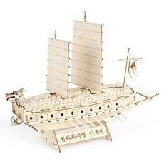 YoungModeler 英工房 迷你全羅左水營龜船 DIY 立體拼圖 木製模型, 單一顏色, 1個