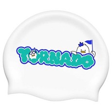 Tornado 矽膠設計款泳帽 TSC2015, 1個, 白藍色