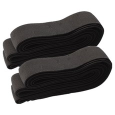 ButtonKing 高彈力雙層編織雙面鬆緊帶 50mm 5碼, 黑色, 2個