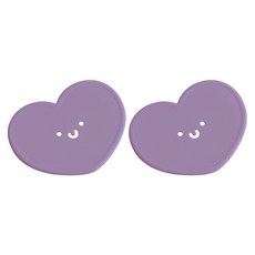 에이드엘 펀칭하트 실리콘 컵받침, 라일락, 2개