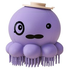랜보어 반려동물 수염문어 목욕브러쉬 FREE, 퍼플, 1개