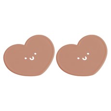 에이드엘 펀칭하트 실리콘 컵받침, 브릭레드, 2개
