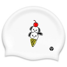 龍捲風 矽膠設計款泳帽 TSC2007, 白色, 1個