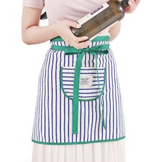 Malolotte 毛巾布條紋半身圍裙, 藍色, 1個