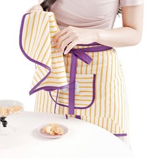 마롤로뜨 테리 스트라이프 허리앞치마, 옐로우, 1개