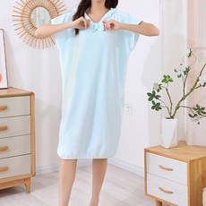 마더브띠 큐티 리본 원피스형 샤워가운, 블루, 1개