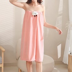 마더브띠 여성용 캐릭터 원피스형 목욕가운, 핑크구름, 1개