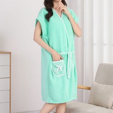 마더브띠 여성용 원피스형 샤워가운, 그린, 1개