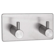 Truly House 免打孔304不鏽鋼方形雙掛勾 尺寸 9x4.5x2.5cm 重量 111g, 1個, 銀色