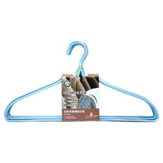 彩新加粗圓弧衣架, 8支裝, 約45*23公分, 8個, 顏色隨機