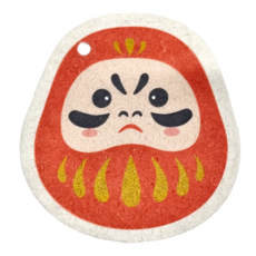 SHIMOYAMA 趣味造型木漿棉去汙清潔海綿刷 達摩, 1個