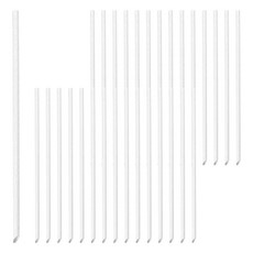 Mass 生活好物 一次性獨立包裝斜口可降解環保紙吸管 230 x 6mm 白色, 1包, 100支