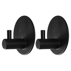 Truly House 免打孔304不鏽鋼圓形掛勾2件組, 黑色, 1組