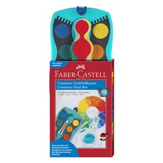 FABER-CASTELL 輝柏 連接式水彩顏料 土耳其藍, 379g, 12 種顏色