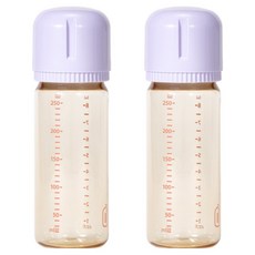JOHANSON bebis 嬰幼兒用PPSU無奶嘴易潔奶瓶 兩入組, 薰衣草紫, 2個, 260ml