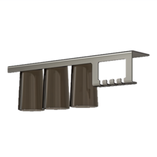 磁吸倒扣牙刷杯架 Set 三人三杯 碳鋼 PP材質 加厚耐摔 瀝水防塵, 1個, 槍灰色