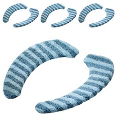 PEONIST 條紋黏貼式馬桶坐墊套 4入組, 1套, 藍色