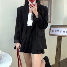 Chichills 基本款高腰百褶裙兩件式套裝 00232