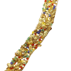 Misoroun 珠寶水鑽裝飾貼紙 2cm, 金色亮片, 1個