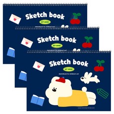 뭉구 加厚 마이고미 素描本 深藍色, 30張, 8開, 3個