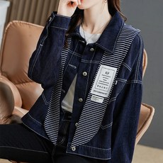 시크힐즈 여성용 숄더 스틀 봄 가을 캐주얼 데님 재킷 00117