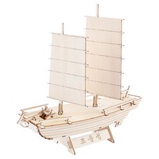 YoungModeler 英工房 迷你漕運船 DIY 立體拼圖 木頭模型, 單一顏色, 1個