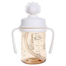 Bebelock 嬰幼兒用PPSU矽膠頂蓋吸管杯, 210ml, 1個, 奶油色
