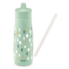 NUK Minimi Flip 2in1 吸管飲水杯 + 吸管補充組, 1套, 450ml, 薄荷綠