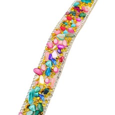 Misoroun 珠寶水鑽裝飾貼紙 3cm, 混色線條, 1個