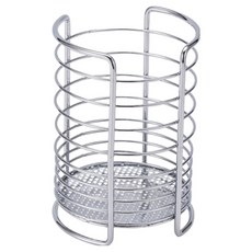 더자카 스테인리스 원형 수저통 11 x 16 cm, 실버, 1개