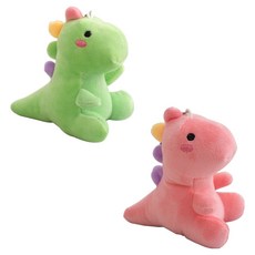 아이끌레 발그레 아기공룡 봉제인형 키링 2종 세트, 12cm, 그린, 핑크, 1세트