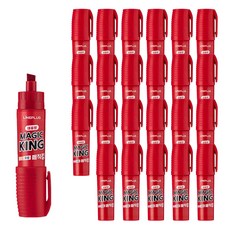 Lineplus Magic King 7-8mm 大容量油性麥克筆, 紅色, 24個