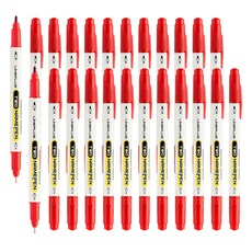 라인플러스 투 네임펜, 빨강색, 24개