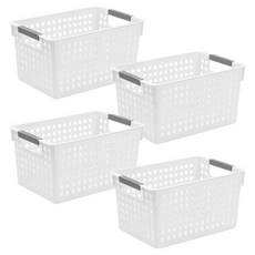 hillo 簡易儲藏室整理收納籃, 白色, 4個