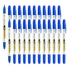 Lineplus 雙頭油性筆, 藍色, 24個