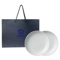 로얄코펜하겐 플레인 식기 세트, 2개, 찬그릇 2p + 쇼핑백, 화이트