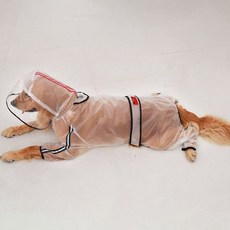 Healthy Dot 大型犬塑膠雨衣, 白色, 1個