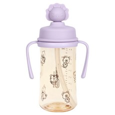 Bebelock 嬰幼兒用PPSU矽膠頂蓋吸管杯, 270ml, 1個, 薰衣草色
