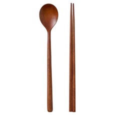 칠몽 K-RIBBON 옻칠 나무 수저세트 22cm, 1세트, 숟가락 + 젓가락