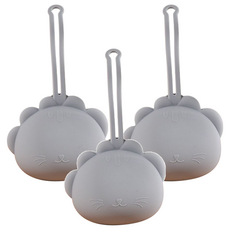 小獅子奶嘴收納盒 藍灰色 食品級矽膠, 3個