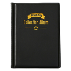 WAX STORE 硬幣收藏 嗜好 收集 貨幣 120格 收藏冊 黑色 + 紅色 15.5 x 11 cm, 1個