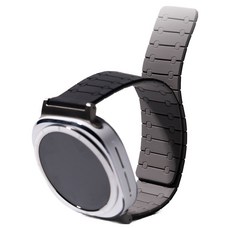 아라리 갤럭시워치 투톤 실리콘 링크 마그네틱 스트랩, 블랙 + 그레이, 1개