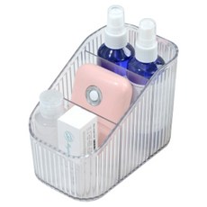 비투윈 티백 3칸 수납 티 트레이, 투명, 1개