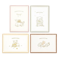 DASH&DOT Forest Memories 活版印刷訊息卡 4入組, 1套, CELEBRATION, HAPPY, THANKFUL, GOOD LUCK