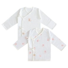 BABY&I 嬰幼兒柔軟刺繡夏季紗布衣2件組