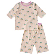 BLUEDOG 女童透氣彩虹七分袖家居服上下套裝
