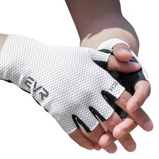 EVR 스포츠 자전거 반장갑 양손착용 세트 LX003, 화이트, 1세트