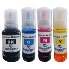 토너피아 캐논 호환잉크 T03Y100 4종 세트, 검정, 파랑, 빨강, 노랑, 1세트